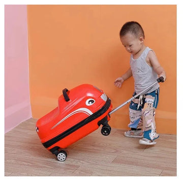 Children's Suitcase - on Wheels Cartoon Can Sit to Ride Rolling Luggage Spinner Suitcase Cabin Carry on Travel Bag Trolley Case - Travelage - Bags and Luggage Store