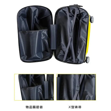 Children's Suitcase - on Wheels Cartoon Can Sit to Ride Rolling Luggage Spinner Suitcase Cabin Carry on Travel Bag Trolley Case - Travelage - Bags and Luggage Store