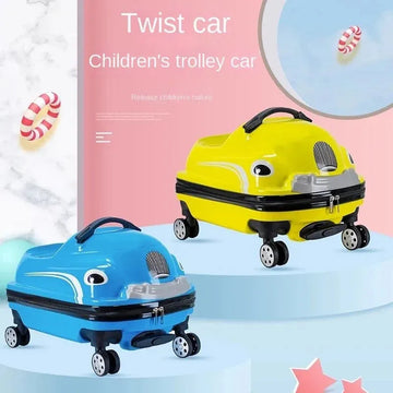 Children's Suitcase - on Wheels Cartoon Can Sit to Ride Rolling Luggage Spinner Suitcase Cabin Carry on Travel Bag Trolley Case - Travelage - Bags and Luggage Store
