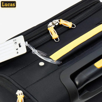 LUCAS - Black Tuscany Softshell Suitcases - Travelage - Bags and Luggage Store