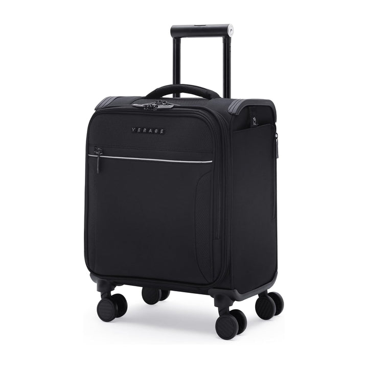 Verage Toledo Underseat Carry On Luggage 15-Inch Softside Small Suitcase with Spinner Wheels & USB Port (Black, Carry-On 15-Inch)