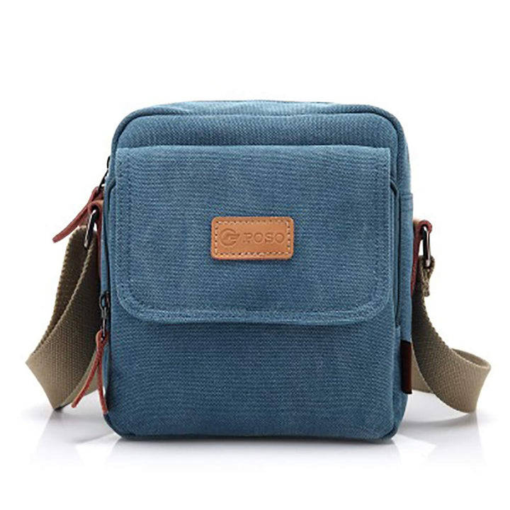 POSO PS-203 Blue - Retro Cross Strap Chest Pack Canvas Bag