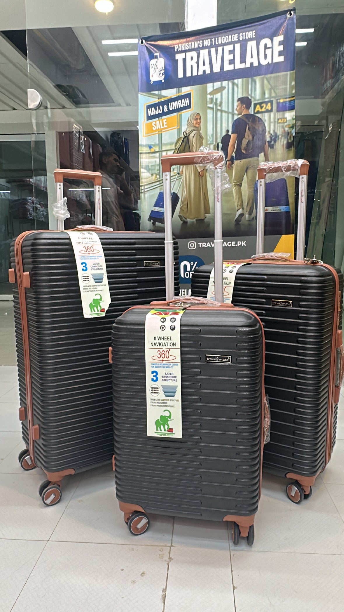 Travel Mate - Abs fiber - Pakistan Made Set of 3