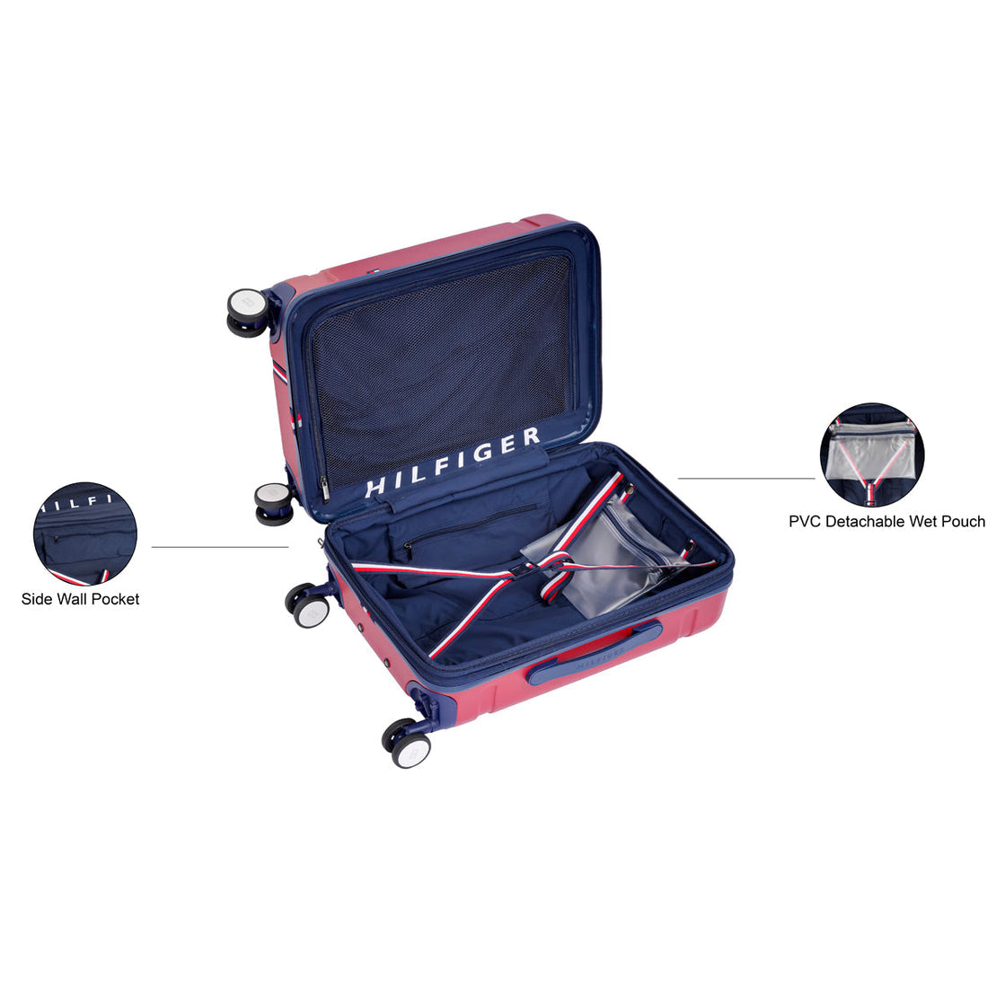 Tommy Hilfiger Millennia Hard Luggage - Red