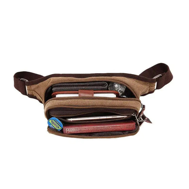 POSO PS-208 Brown - Laptop Travel Male Slim Waist Bag