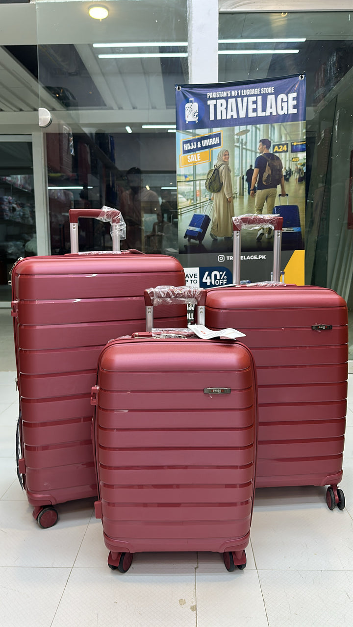 Swiss Polypropylene Unbreakable luggage (SKD Units) - Black & Red