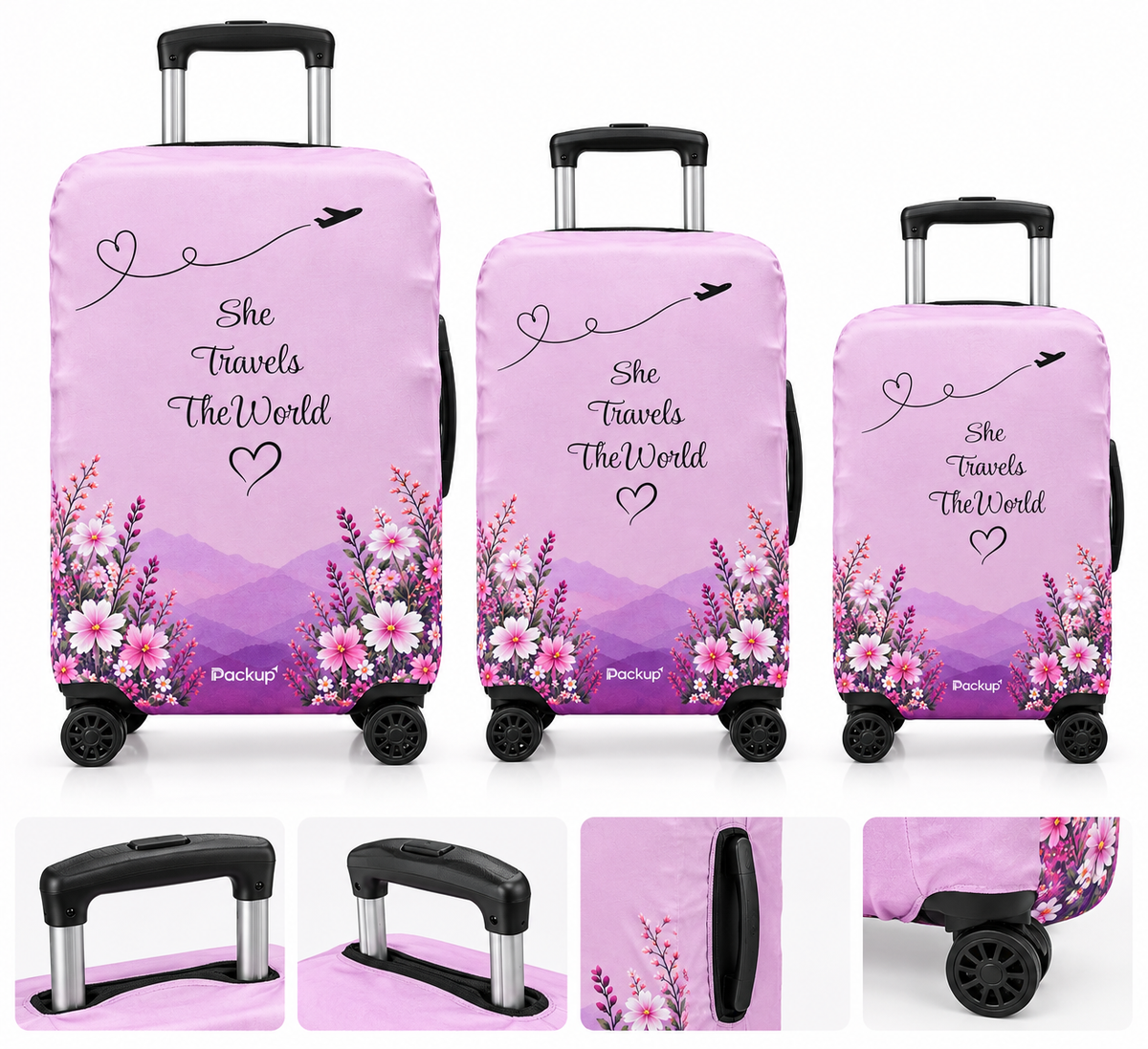 PACKUP Premium Printed Luggage Cover – Stylish Travel Suitcase Protector