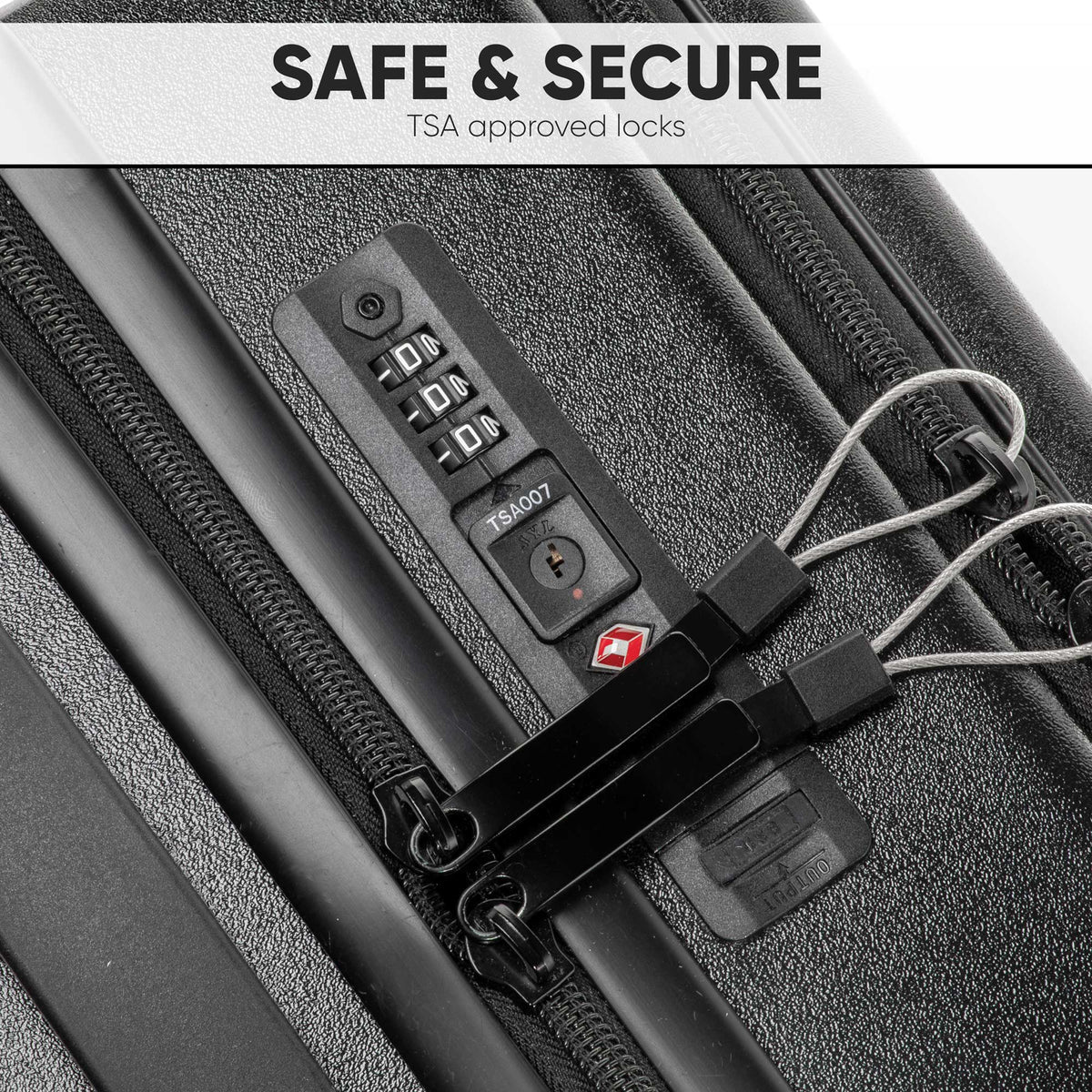 Dellonda- 18" Cabin Size Luggage with Laptop Compartments, Dual TSA Lock, USB & 4 360° Wheels - DL156