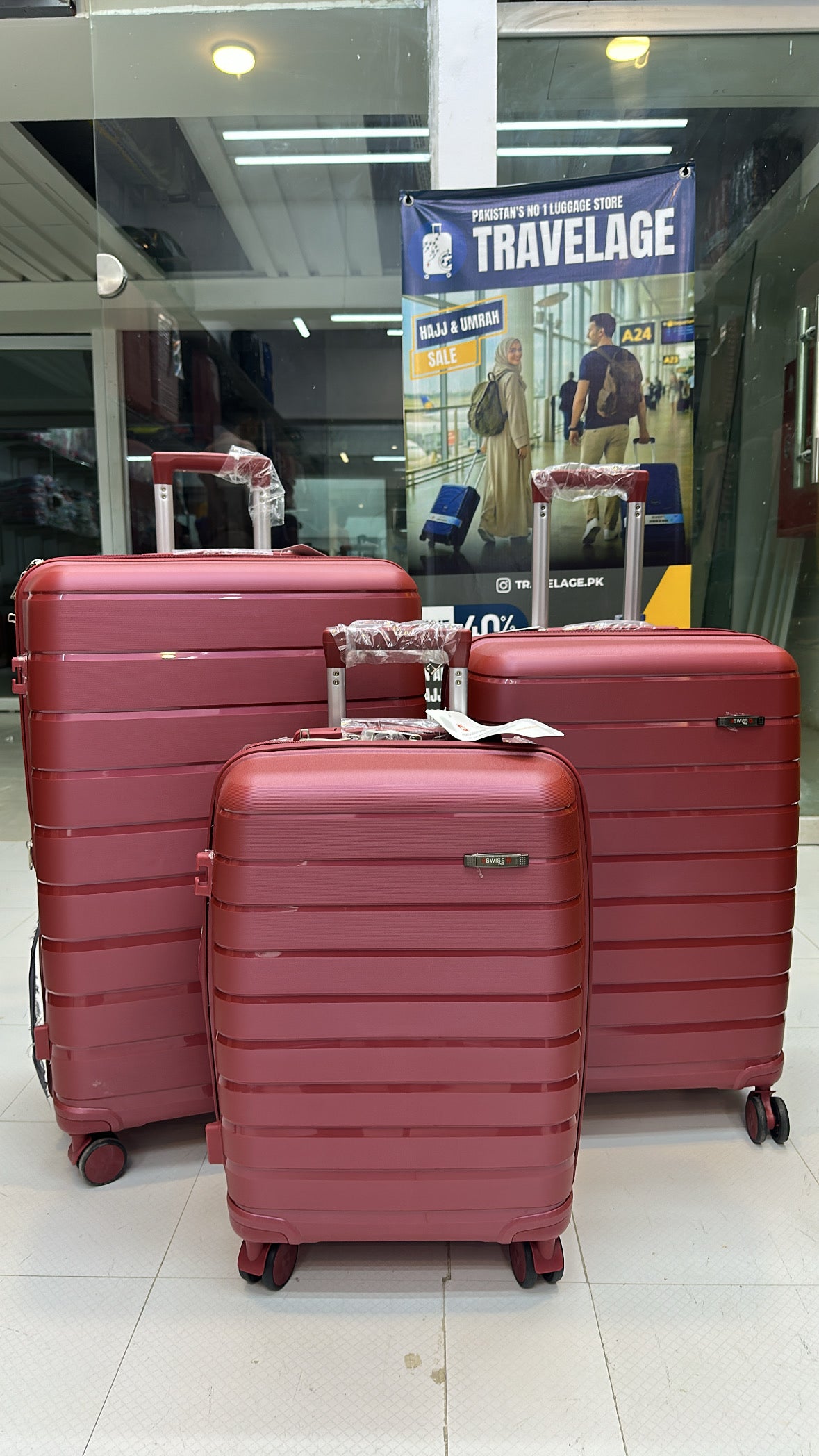Swiss Polypropylene Unbreakable luggage (SKD Units) - Black & Red