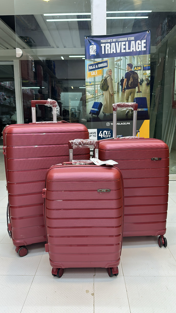 Swiss Polypropylene Unbreakable luggage (SKD Units) - Black & Red