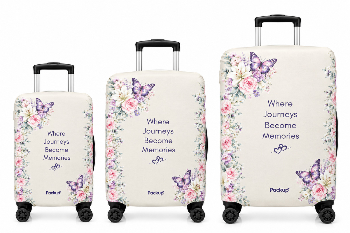 PACKUP Premium Printed Luggage Cover – Stylish Travel Suitcase Protector