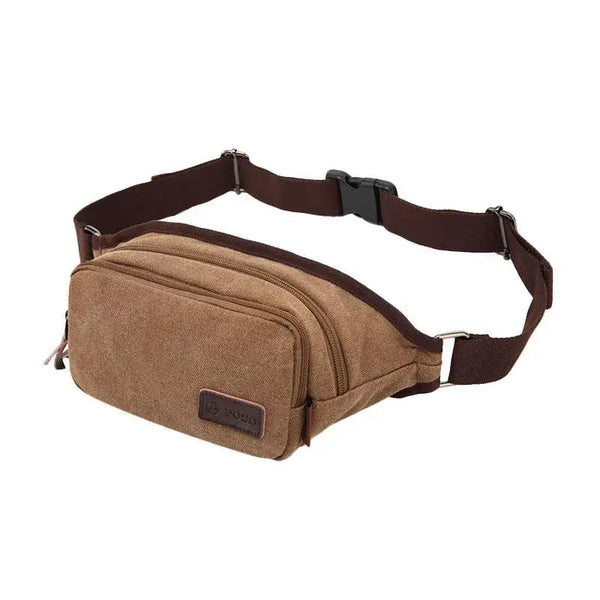 POSO PS-208 Brown - Laptop Travel Male Slim Waist Bag – Travelage ...