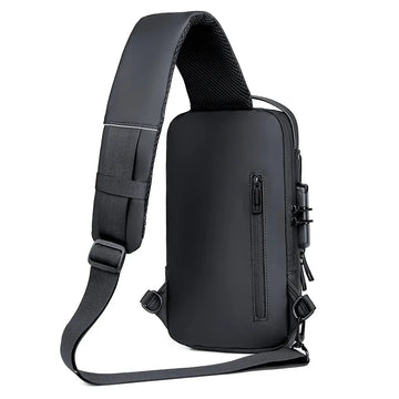 Fashion Men Sling Bag Pack with Lock Waterproof -Theft Chest Bag with USB Charging Port Shoulder Bag Body Backpack - Travelage - Bags and Luggage Store