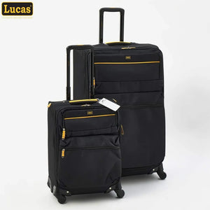 LUCAS - Black Tuscany Softshell Suitcases - Travelage - Bags and Luggage Store