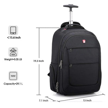 OIWAS travel bag with wheels | 15.6 inch laptop bag | 55x40x20 hand luggage backpack |backpack trolley simple hand luggage for business travel and vacation - Travelage - Bags and Luggage Store