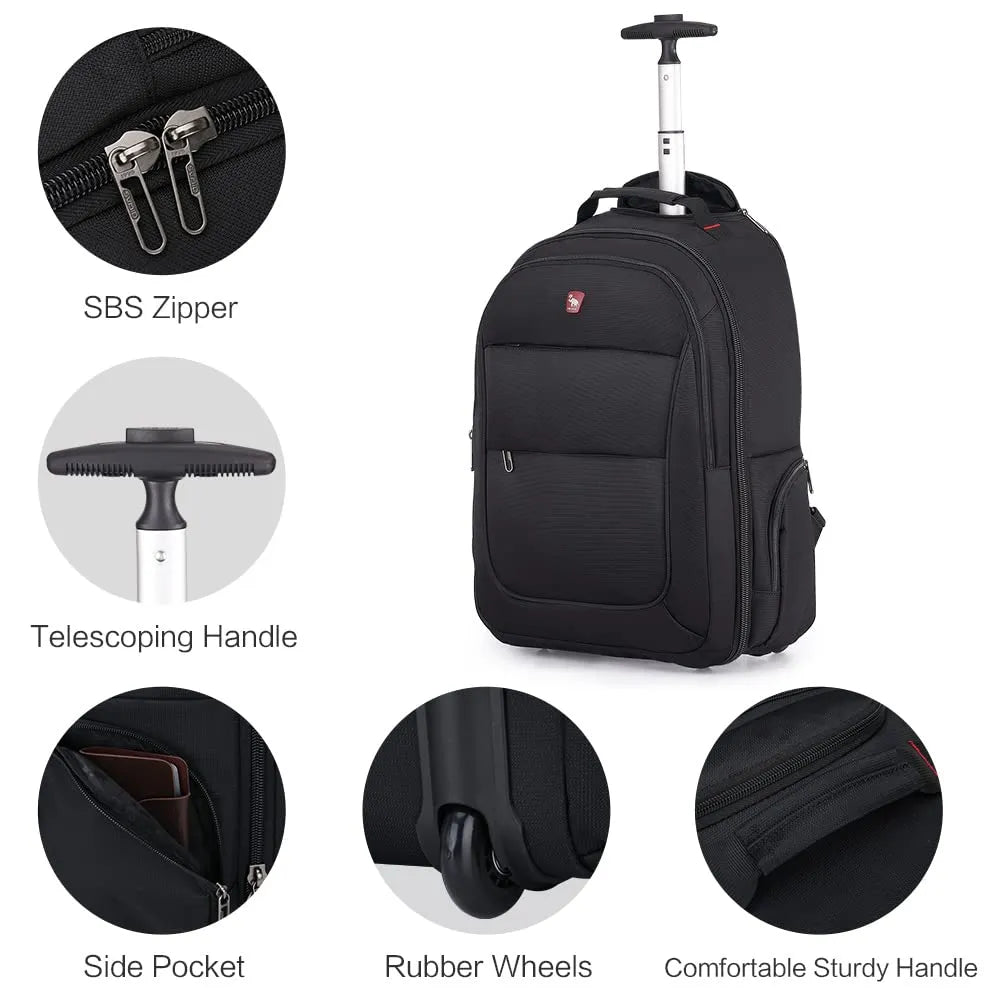 OIWAS travel bag with wheels | 15.6 inch laptop bag | 55x40x20 hand luggage backpack |backpack trolley simple hand luggage for business travel and vacation - Travelage - Bags and Luggage Store