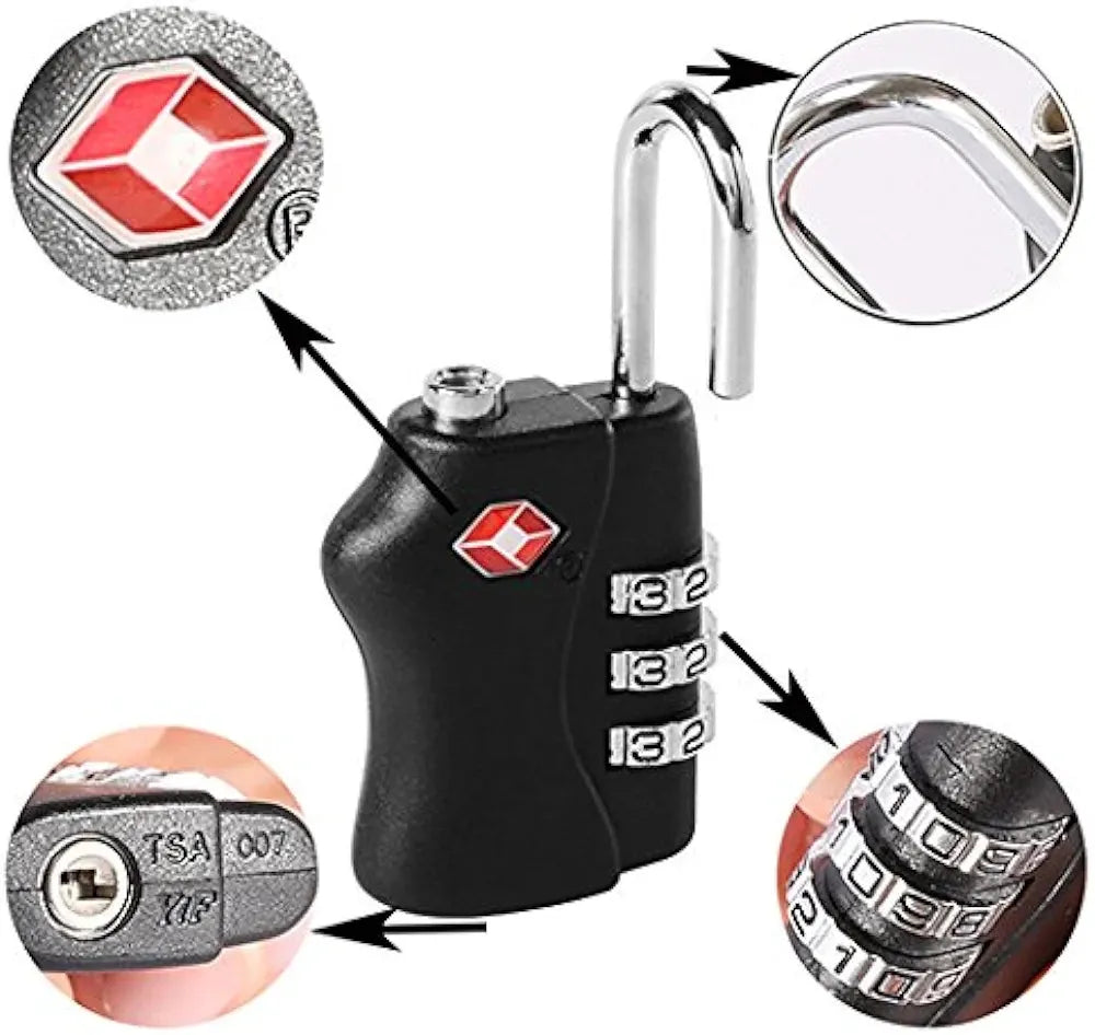 TSA Lock - TSA Customs Code Lock for Travel Luggage Password Changeable Lock Contrast Color Design Padlock Colorful Cabinet Locker - Travelage - Bags and Luggage Store